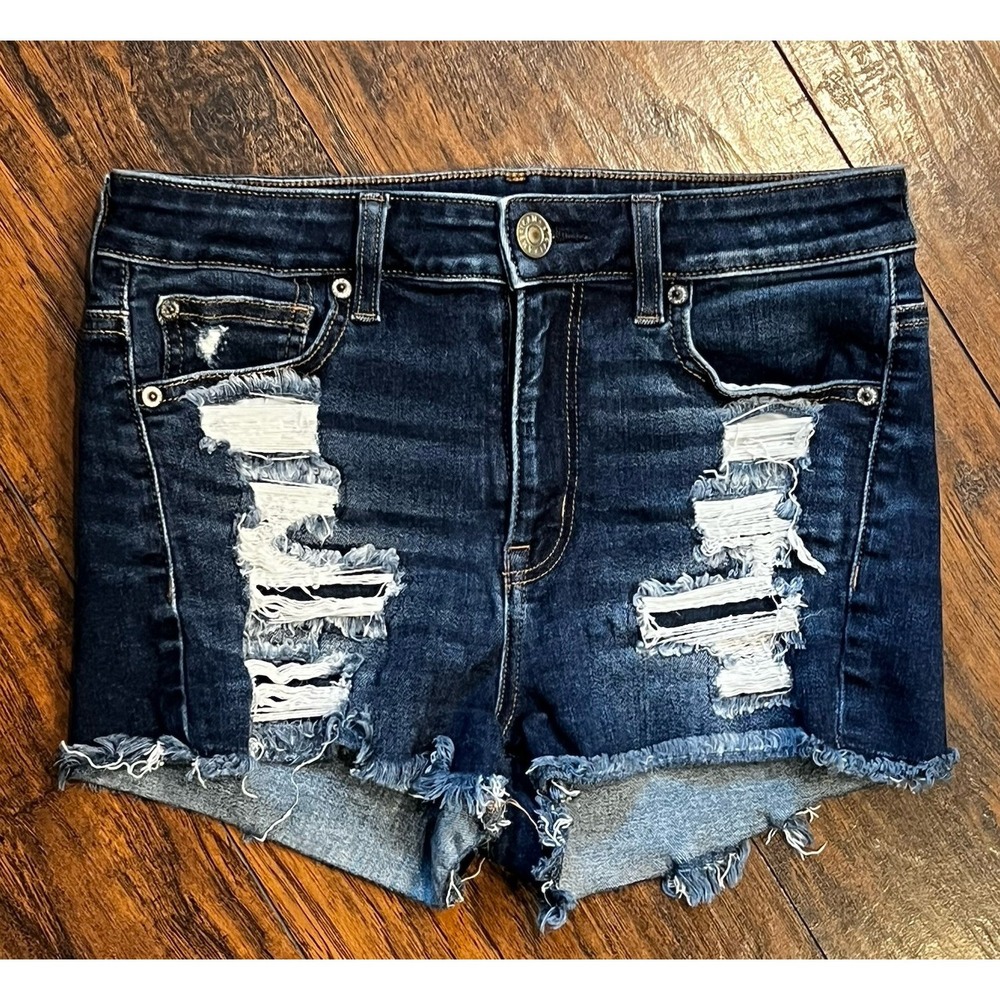 American Eagle Next Level Stretch Distressed Denim Shorts,‎ Women's Size 4